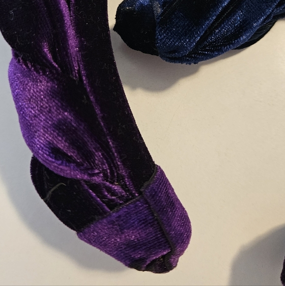 Elegant Velvet Braided Headbands - Navy Blue and Purple - Picture 6 of 6